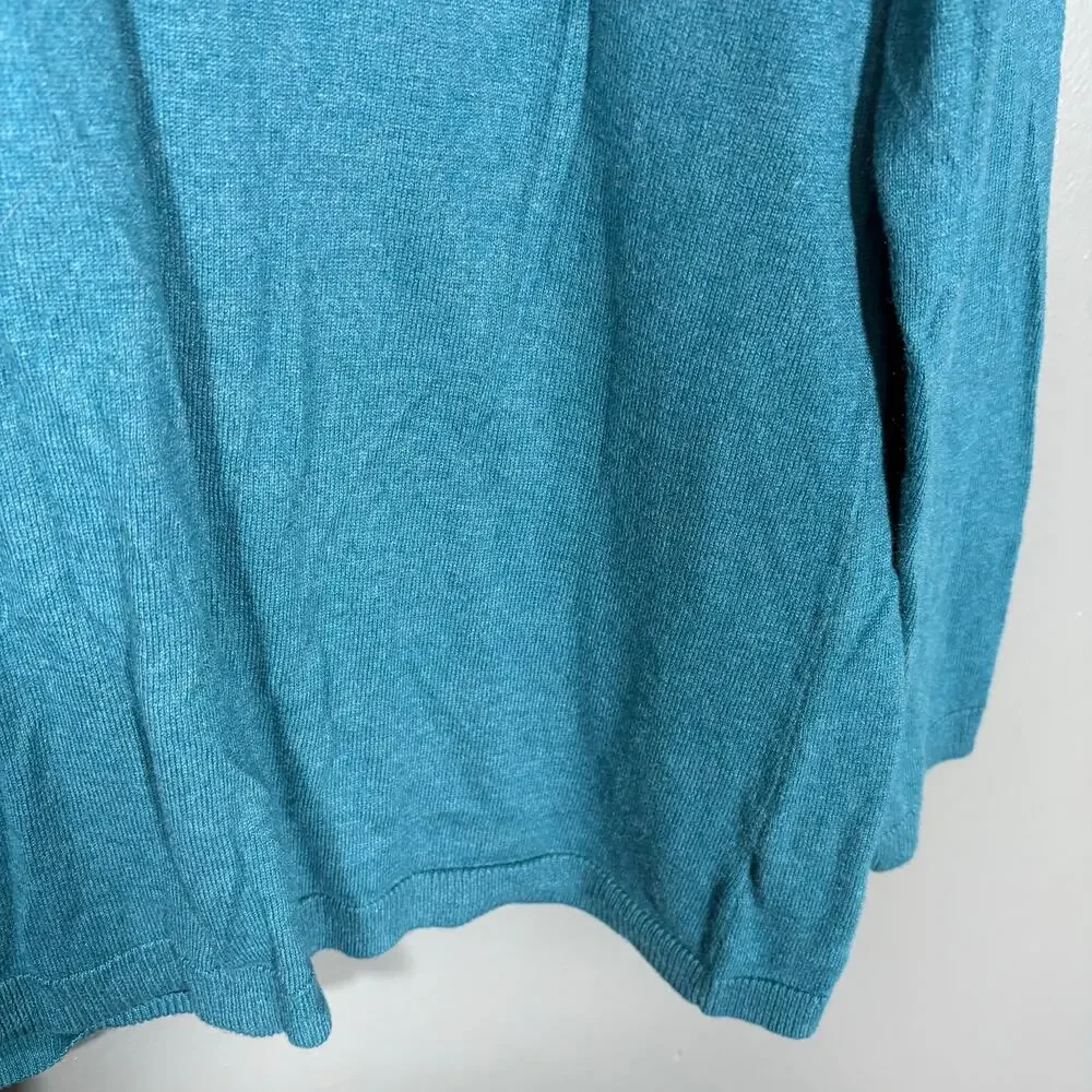 Eddie Bauer Minimalist Utility Teal V-Neck Sweater - Size XXL - Womens Plus Size